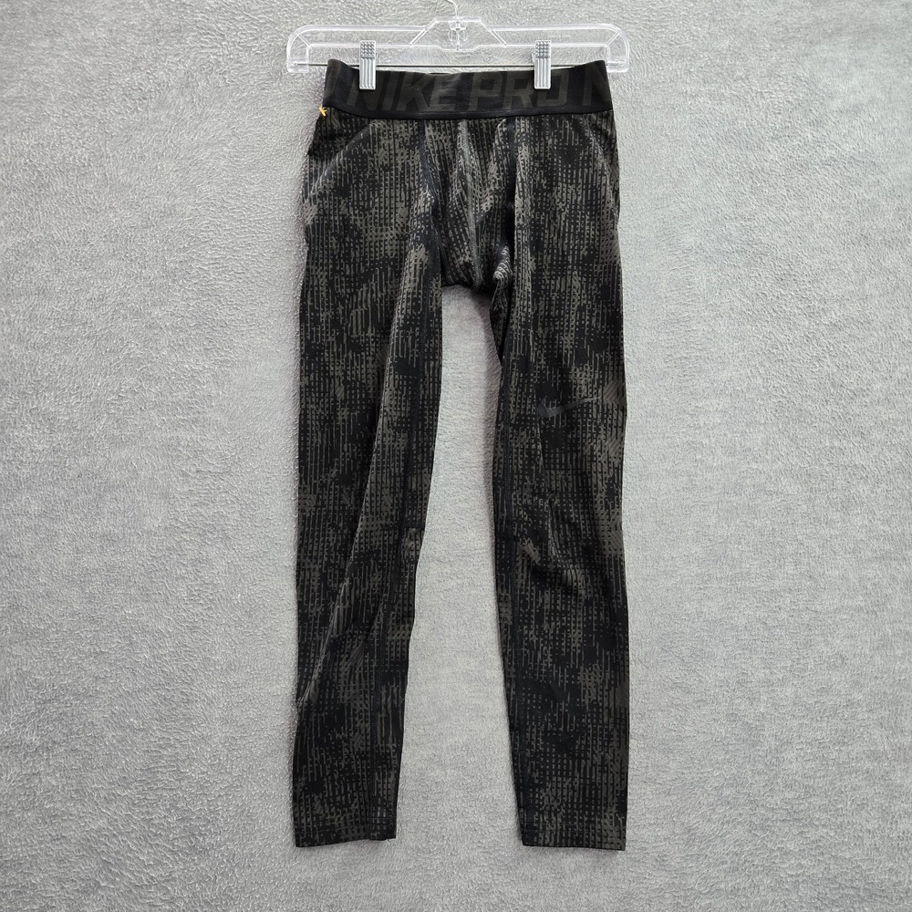Nike Pro Men Activewear‎ Pants S Black Compression Logo 23" Inseam